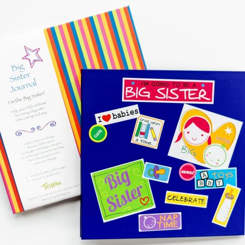 Prompted Kids Journal for Big Sister shown with stickers on the cover