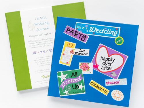 I'm in a wedding journal for kids shown with stickers on the cover