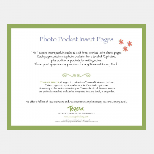 Clear photo pocket pages for memory books