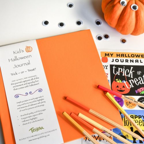 Prompted Kids Halloween Journal with sticker sheet included