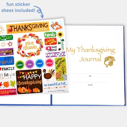 Thanksgiving Kids Journal with sticker sheet included