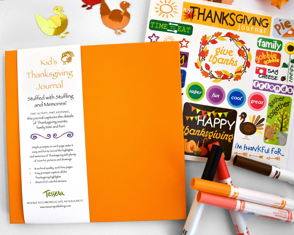 thanksgiving kids journal with sticker sheet
