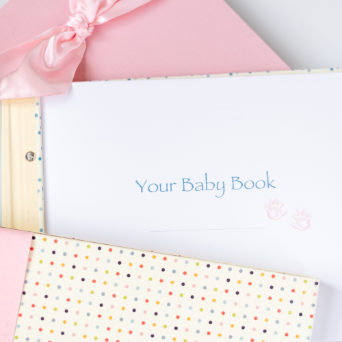 Baby Memory Book open page staged