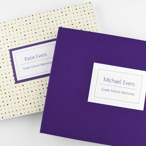 Grade School Memory Book featuring purple cover