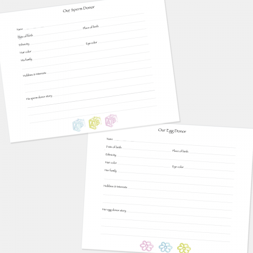 surrogacy pages for Tessera's Baby Memory Book