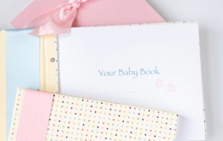 pink cloth baby memory books