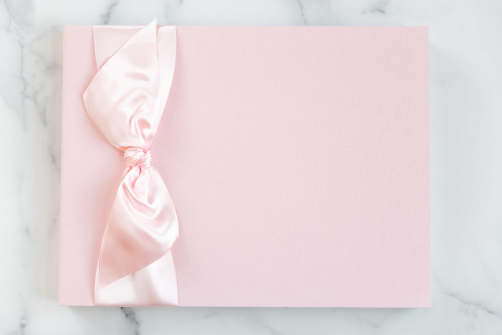 Pink Cloth Memory Book with Pink Satin Bow