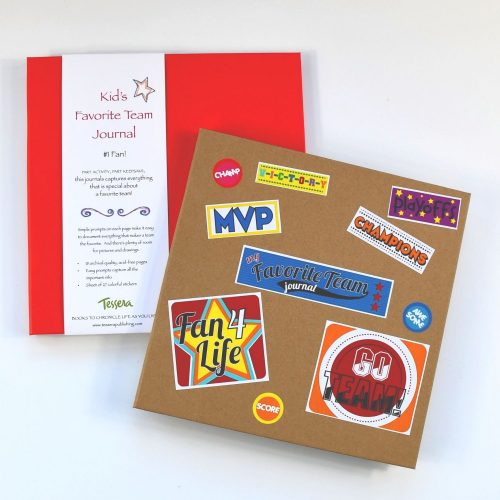red and kraft paper my favorite team journals with belly band and stickers on the cover