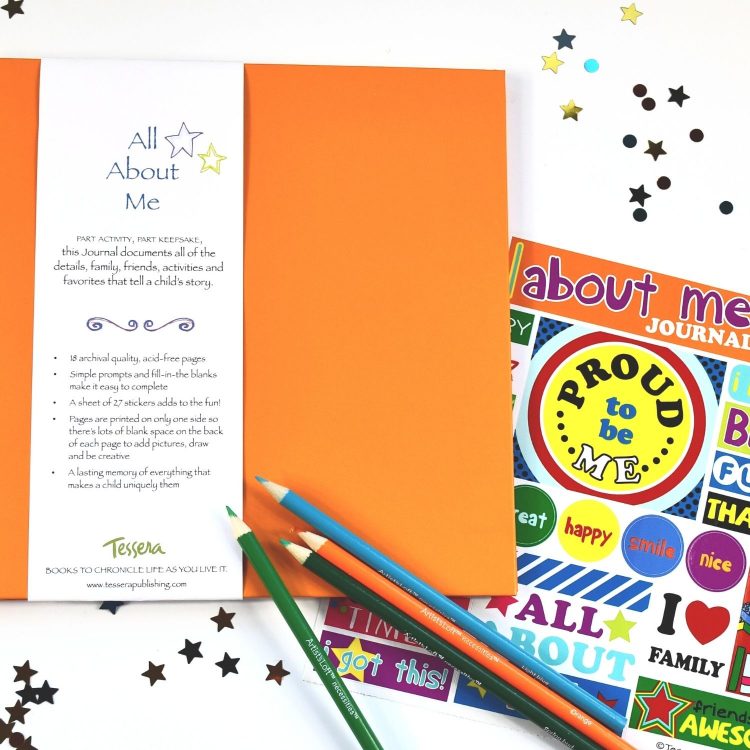 All About Me Prompted Kids Journal with sticker sheet included