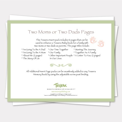 two moms or two dads additional insert pages for tessera baby memory book