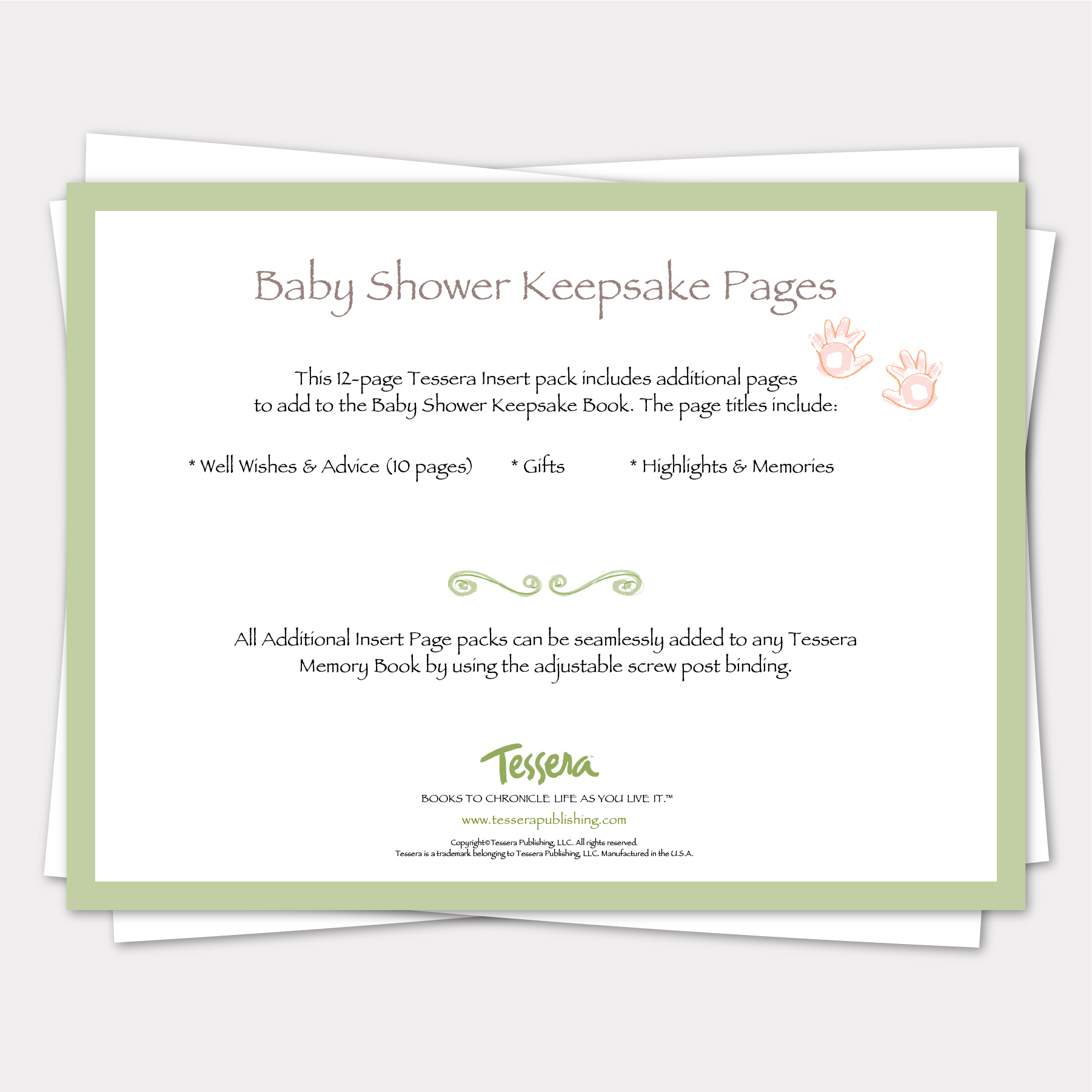 baby shower keepsake pages for tessera memory books