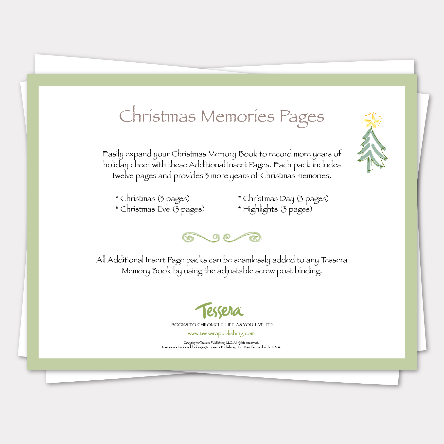 more christmas pages additional insert pages for tessera memory books
