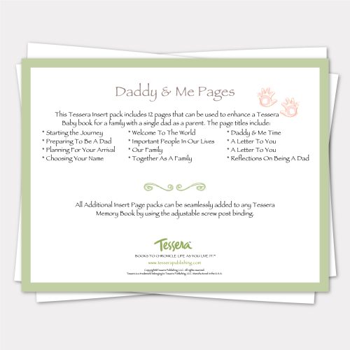 daddy & me single dad additional insert pages for Tessera Baby Memory Book