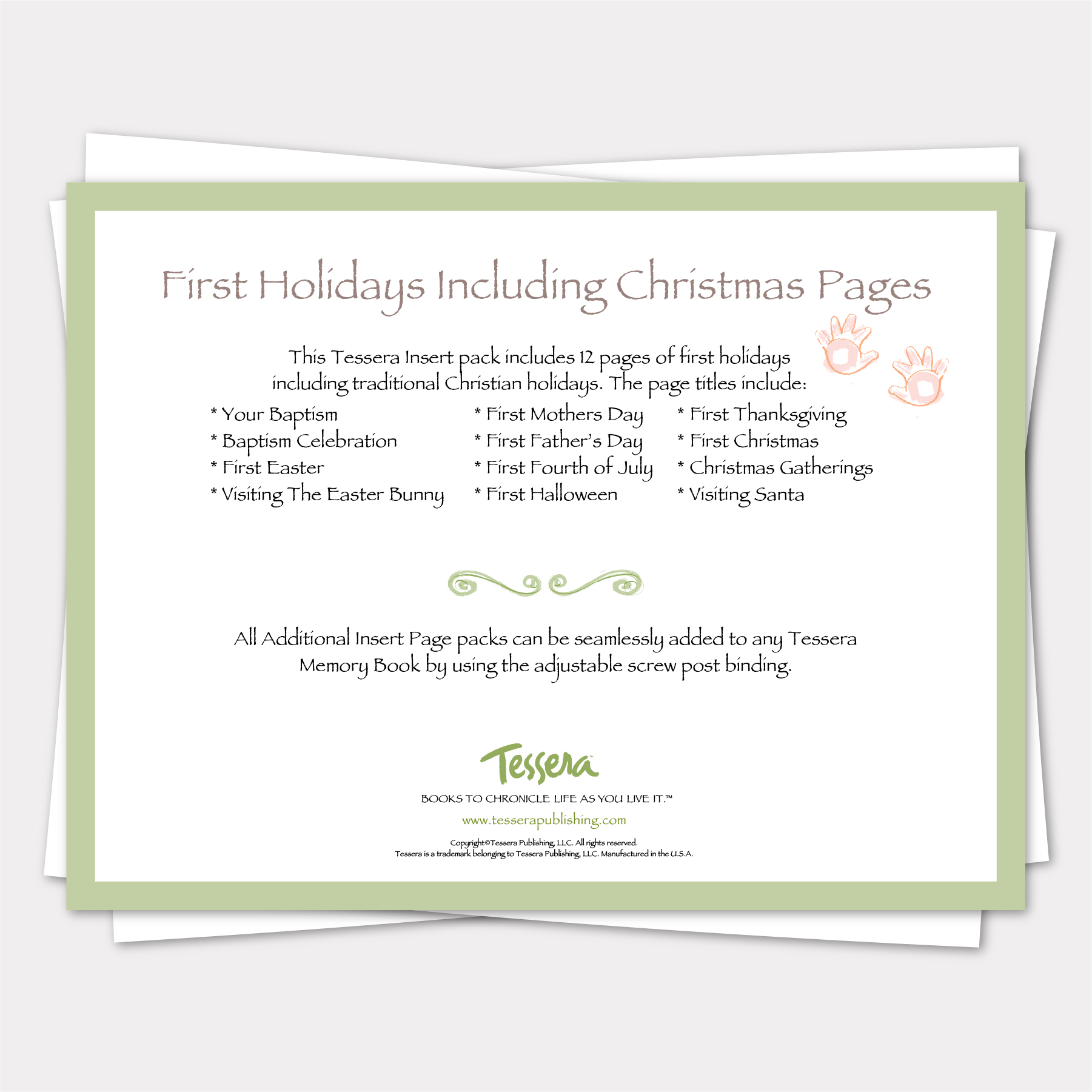 baby's first holiday pages christian additional insert pages for tessera baby memory book