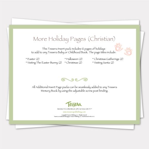 More holidays pages additional insert pages for tessera memory books