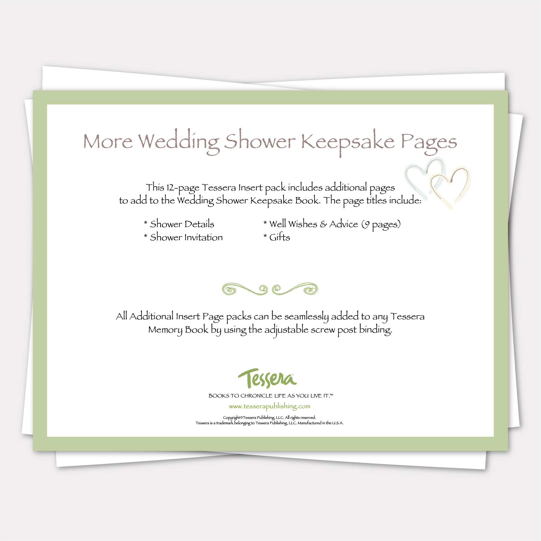 wedding shower pages for tessera memory books