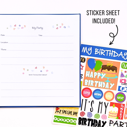 Birthday Kids Journal with sticker sheet included