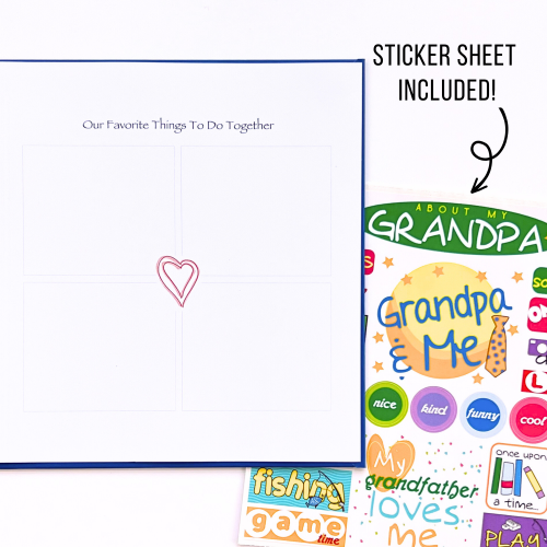 Grandpa, tell me about you kids journal with sticker sheet included