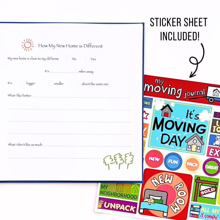 Moving Kids Journal with sticker sheet included