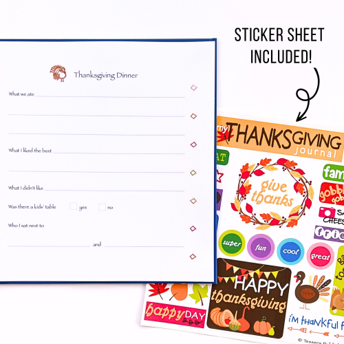 Thanksgiving Kids Journal with Sticker sheet included