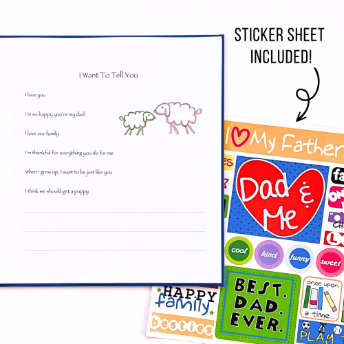 I love you dad kids journal sticker sheet included