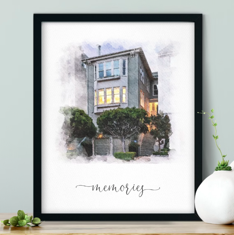 meaningful moving gifts custom house portrait